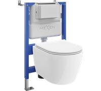 Mexen Carmen ensemble encastré WC bâti-support pneumatique Tex Air XS-F avec cuvette WC et abattant à fermeture douce, blanc 101428 5907931047737