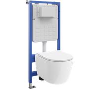 Mexen Carmen ensemble encastré WC cadre pneumatique Tex Air Slim avec cuvette WC Tornado et abattant à descente lente, blanc 101458 5907931047935