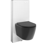 Mexen Carmen ensemble WC en saillie cadre pneumatique Tex Air G avec cuvette WC Tornado et abattant à fermeture lente, noir mat 101500 5907931048949
