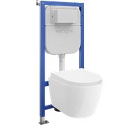 Mexen Carmen kit encastrable WC bâti-support pneumatique Tex Air E avec cuvette WC et abattant à descente lente, blanc 101408 5907931047560