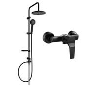 Mexen Caro Carl ensemble de douche en saillie avec pommeau de douche et robinet de douche, noir - 746640240-70 6131 5907709182172