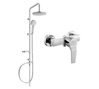 Mexen Caro Carl ensemble de douche extérieur avec pommeau de douche et robinet de douche, chromé - 746640240-00 6126 5907709182134