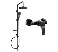 Mexen Caro Erik ensemble de douche mural avec pommeau de douche et mitigeur, noir - 746640205-70 6129 5907709182165