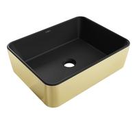 Mexen Catia lavabo à poser 48 x 37 cm, noir mat/or - 21314876 21919 5907709156975