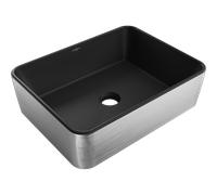 Mexen Catia lavabo à poser 48 x 37 cm, noir mat/motif lignes argentées - 21314873 21916 5907709156944