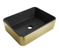 Mexen Catia lavabo à poser 48 x 37 cm, noir mat/motif lignes dorées - 21314877 21920 5907709156982