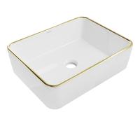 Mexen Catia lavabo à poser 48 x 37 cm, blanc/or bord - 21314805 21910 5907709156883