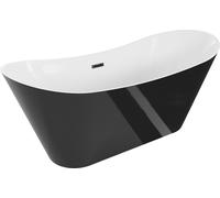 Mexen Celia baignoire autoportante 170 x 75 cm, blanc/noir, bonde noire - 52331707575-70
