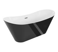 Mexen Celia baignoire autoportante 170 x 75 cm, blanc/noir, trop-plein gun metal - 52331707575-95 46049 5905315380890