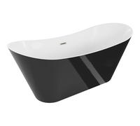 Mexen Celia baignoire autoportante 170 x 75 cm, blanc/noir, trop-plein nickel brossé - 52331707575-97 46050 5905315380906