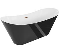 Mexen Celia baignoire autoportante 170 x 75 cm, blanc/noir, trop-plein or rose - 52331707575-60