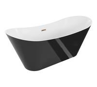 Mexen Celia baignoire autoportante 170 x 75 cm, blanche/noire, trop-plein or rose - 52331707575-60 46042 5905315380852