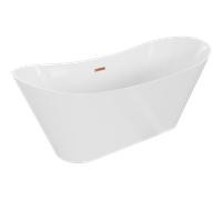 Mexen Celia baignoire autoportante 170 x 75 cm, blanche, trop-plein en cuivre brossé - 52331707500-65 46031 5905315380760