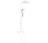 Mexen CQ33 ensemble de douche apparent avec pomme de douche et robinet thermostatique, blanc/chrome - 772503395-21 2052 5907709142015