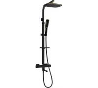 Mexen CQ49 ensemble baignoire-douche avec colonne de douche et robinet thermostatique, noir/or - 779104995-75 2174 5907709142725