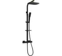 Mexen CQ49 ensemble de douche en saillie avec pomme de douche et mitigeur thermostatique, noir/or - 772504995-75 2059 5907709142084