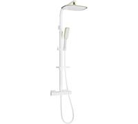Mexen CQ49 ensemble de douche externe avec pluie et mitigeur thermostatique, blanc/or - 772504995-25