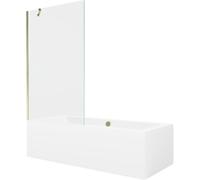 Mexen Cube baignoire rectangulaire 170 x 80 cm avec habillage et paroi de douche à 1 volet 100 cm, transparent, doré 21963 5905315201614