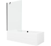 Mexen Cube baignoire rectangulaire 170 x 80 cm avec panneau et paroi de bain 1 volet 100 cm, transparent, noir 21969 5905315201676