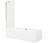 Mexen Cube baignoire rectangulaire 170 x 80 cm avec tablier et paroi 1 vantail 60 cm, transparent, doré - 550517080X9506000050 21959 5905315201577