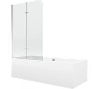 Mexen Cube baignoire rectangulaire 180 x 80 cm avec cadre et paroi 2 volets 100 cm, transparent, chrome - 550518080X9010020100 12961 5907709161849