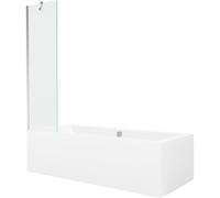 Mexen Cube baignoire rectangulaire 180 x 80 cm avec tablier et paroi 1 volet 50 cm, transparent, chrome - 550518080X9505000001 21982 5905315201805