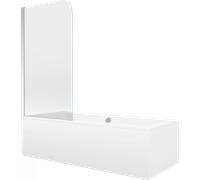 Mexen Cube baignoire rectangulaire 180 x 80 cm avec tablier et paroi de douche 1 volet 75 cm, transparent, chrome 12955 5907709161818