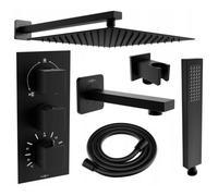 Mexen Cube DR02 - Douchette de pluie encastrée noire 25 cm, thermostat ✔️