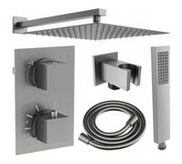 Mexen Cube DR02 ensemble de douche encastré avec pommeau de 30 cm, graphite - 77502DR0230-66 6393 5907709136441