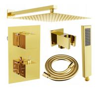 Mexen Cube DR02 set de douche encastré 25 cm or avec thermostat