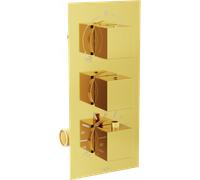 Mexen Cube mélangeur thermostatique pour baignoire-douche à 3 sorties, doré - 77503-50 405 5907709119048
