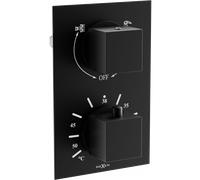 Mexen Cube mitigeur bain-douche thermostatique à 2 sorties, noir - 77502-70 400 5907709110885