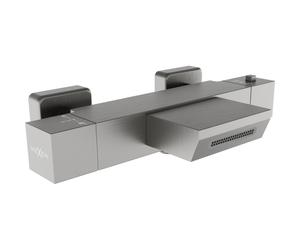 Mexen Cube mitigeur de baignoire thermostatique, gris canon brossé - 77360-66 387 5907709118973