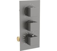 Mexen Cube robinet thermostatique baignoire-douche 3 sorties, graphite - 77503-66 408 5907709119062