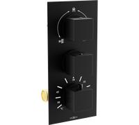 Mexen Cube robinet thermostatique baignoire-douche à 3 sorties, noir - 77503-70 410 5907709110892