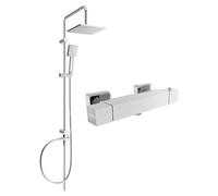 Mexen Cube Tord ensemble de douche apparent avec pommeau de douche et robinet de douche thermostatique, chrome - 77200200-00 5984 5907709180680