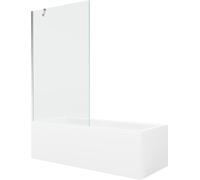 Mexen Cubik baignoire rectangulaire 150 x 70 cm avec écran à 1 aile 100 cm, transparent, chrome - 550315070X9510000001