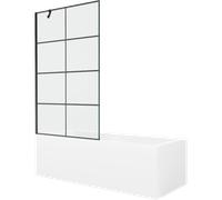 Mexen Cubik baignoire rectangulaire 150 x 70 cm avec habillage et écran 1 volet de 100 cm, motif noir - 550315070X9510007077 22113 5905315203397