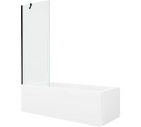 Mexen Baignoire rectangulaire Cubik 150 x 70 cm avec écran 1 porte 70 cm, transparent, noir - 550315070X9507000070