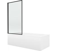 Mexen Cubik baignoire rectangulaire 150 x 70 cm avec habillage et paroi 1-volet 70 cm, motif noir - 550315070X9307017070
