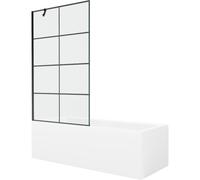Mexen Cubik baignoire rectangulaire 150 x 70 cm avec habillage et écran 1 volet de 100 cm, motif noir - 550315070X9510007077 22113 5905315203397