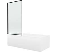 Mexen Cubik baignoire rectangulaire 150 x 70 cm avec tablier et paroi de douche à 1 volet 80 cm, motif noir 13008 5907709162099