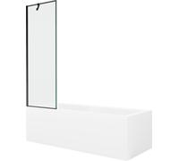 Mexen Cubik baignoire rectangulaire 160 x 70 cm avec écran 1 aile 60 cm, motif noir - 550316070X9506007070
