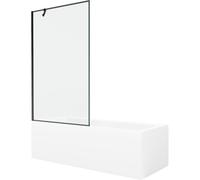 Mexen Cubik baignoire rectangulaire 160 x 70 cm avec habillage et paroi 1-volet 100 cm, motif noir - 550316070X9510007070 22137 5905315203632