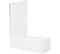Mexen Cubik baignoire rectangulaire 160 x 70 cm avec habillage et paroi de bain 1 volet 100 cm, transparent, chrome 22119 5905315203458