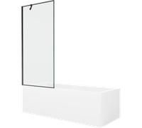 Mexen Cubik baignoire rectangulaire 160 x 70 cm avec revêtement et pare-douche 1 volet 80 cm, motif noir - 550316070X9508007070 22135 5905315203618