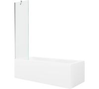 Mexen Cubik baignoire rectangulaire 160 x 70 cm avec tablier et paroi 1 volet 50 cm, transparent, chrome - 550316070X9505000001 22114 5905315203403