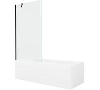 Mexen Cubik baignoire rectangulaire 170 x 70 cm avec habillage et pare-douche à 1 volet 90 cm, transparent, noir 22160 5905315202963