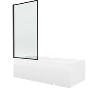 Mexen Cubik baignoire rectangulaire 170 x 70 cm avec habillage et paroi 1 volet 80 cm, motif noir - 550317070X9308017070 13075 5907709162419