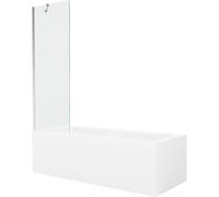 Mexen Cubik baignoire rectangulaire 170 x 70 cm avec habillage et paroi de douche à 1 volet 60 cm, transparent, chrome 22145 5905315202819